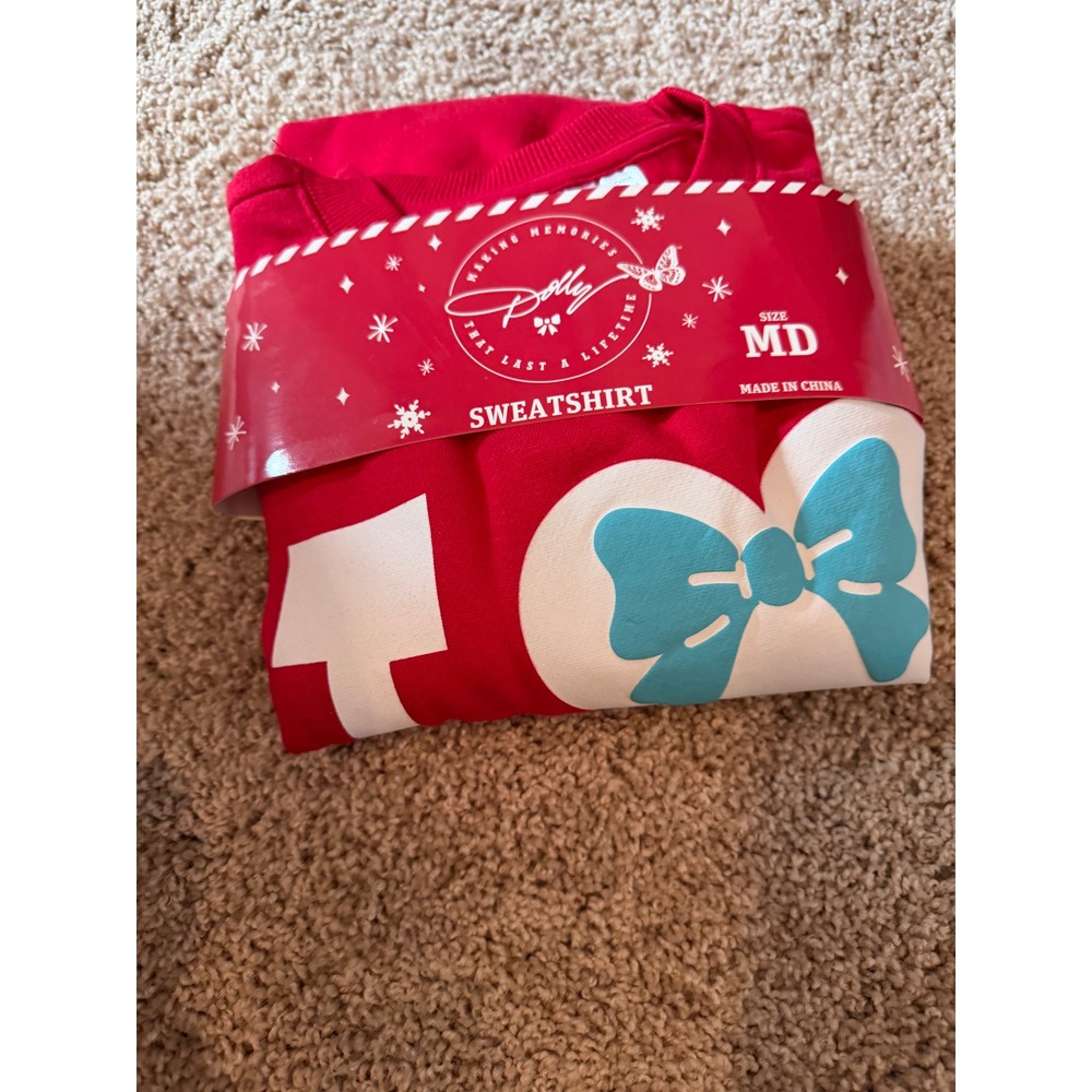 Dolly Parton I Heart Dolly Red Graphic Sweatshirt Size Medium Mad Engine New
